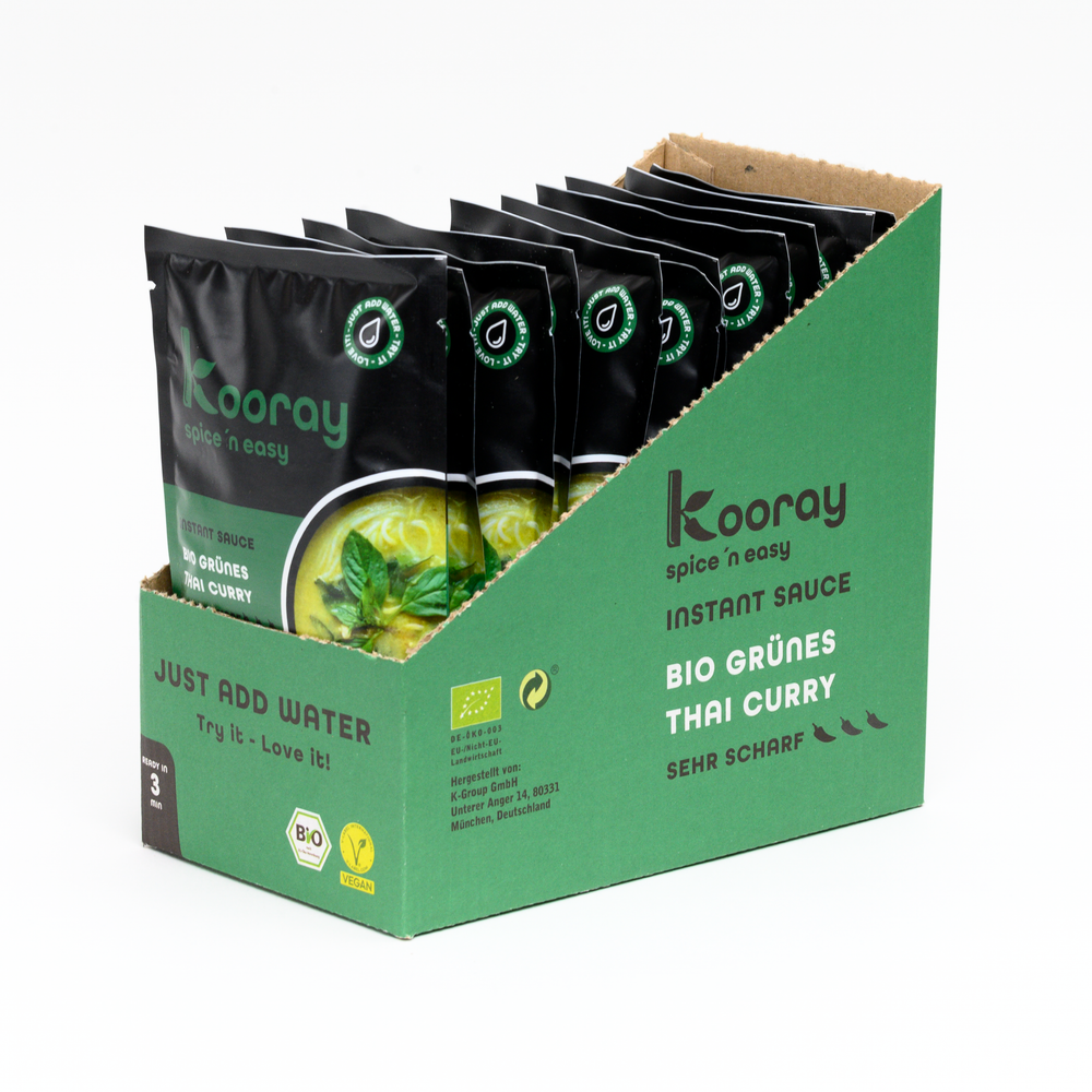 Kooray Family Pack I Bio grünes Thai Curry - sehr scharf (12 Portionen)