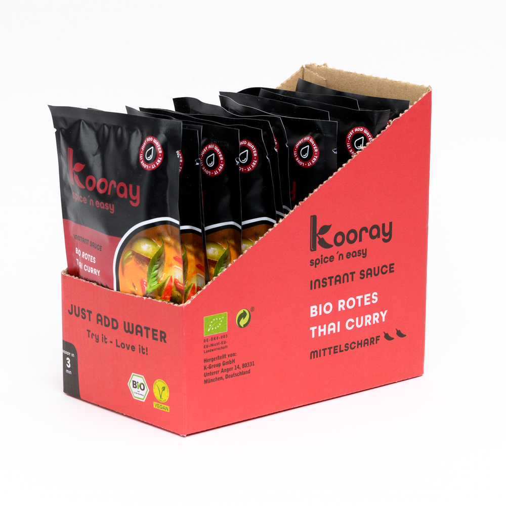 Kooray Family Pack I Bio rotes Thai Curry - mittelscharf (12 Portionen)