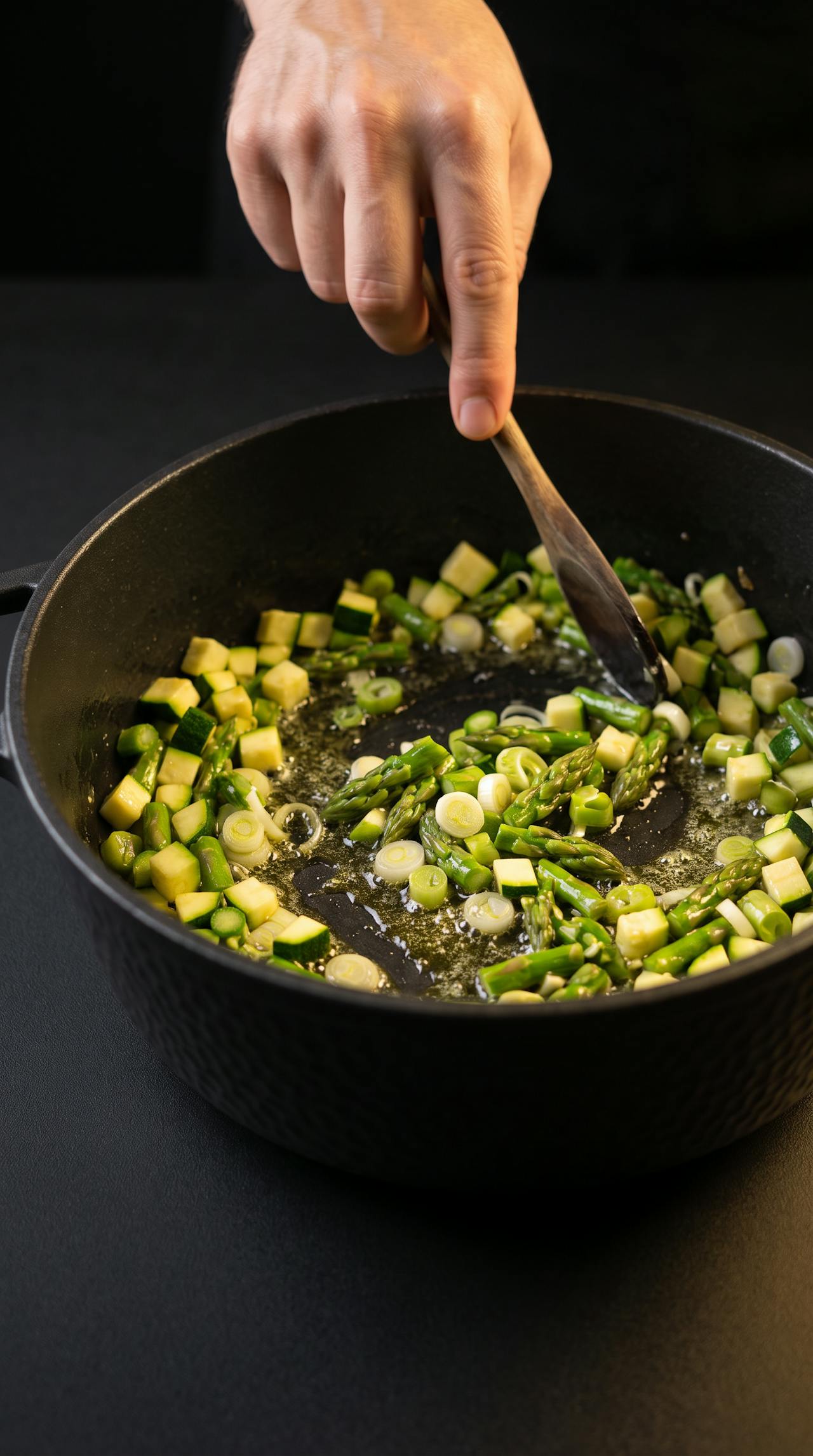 Grünes Spargelrisotto – Schritt 1