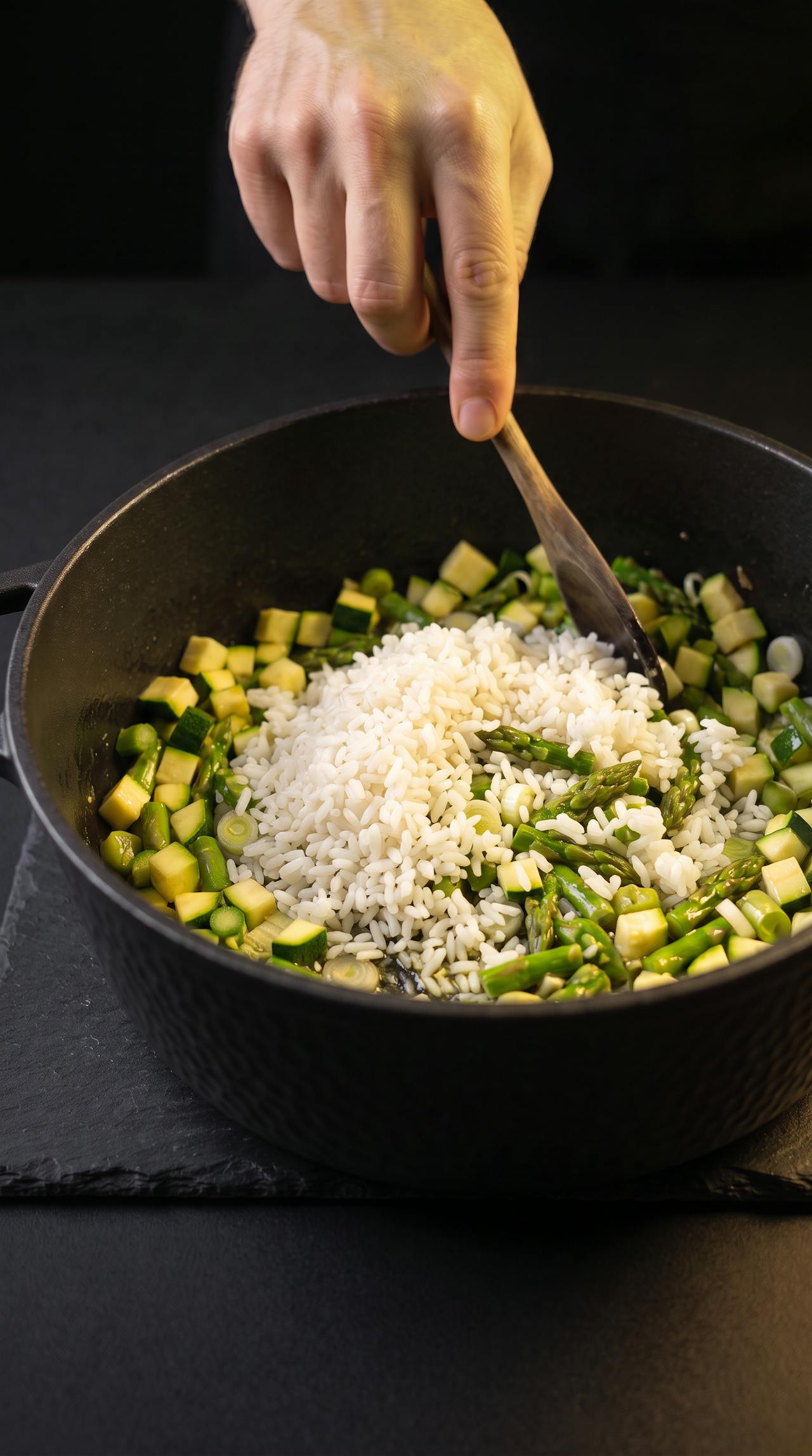Grünes Spargelrisotto – Schritt 2