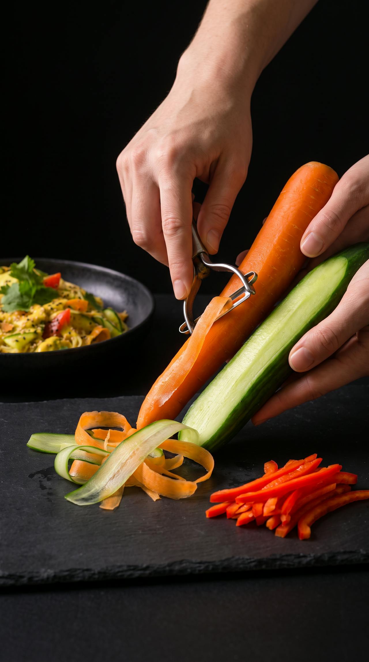Glass noodle salad with spiced avocado dressing – step 2