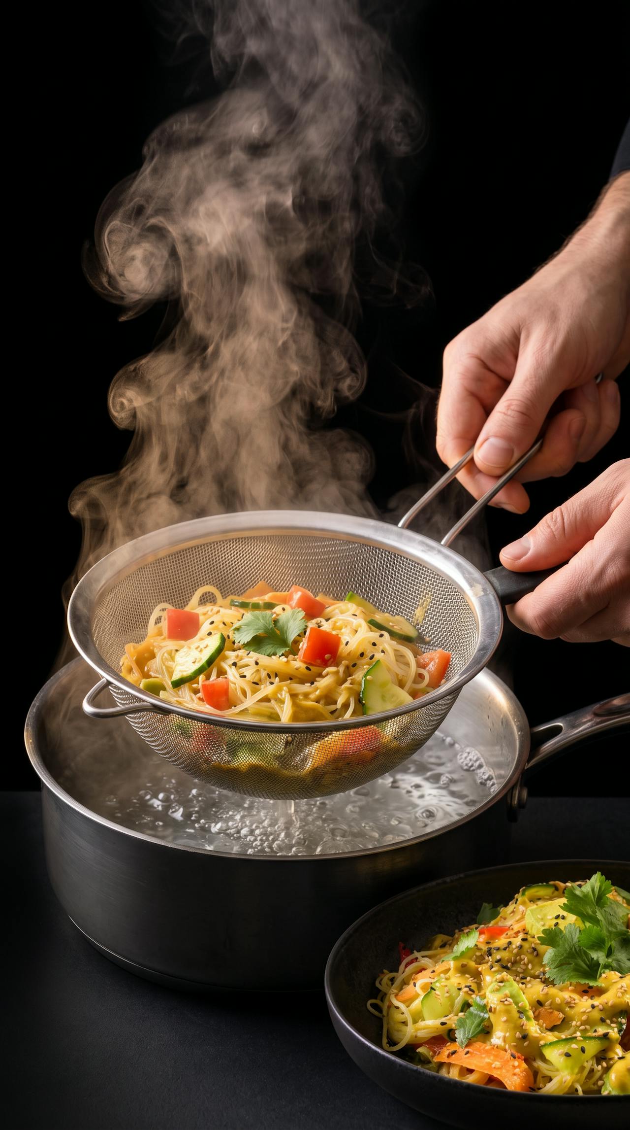 Glass noodle salad with spiced avocado dressing – step 3