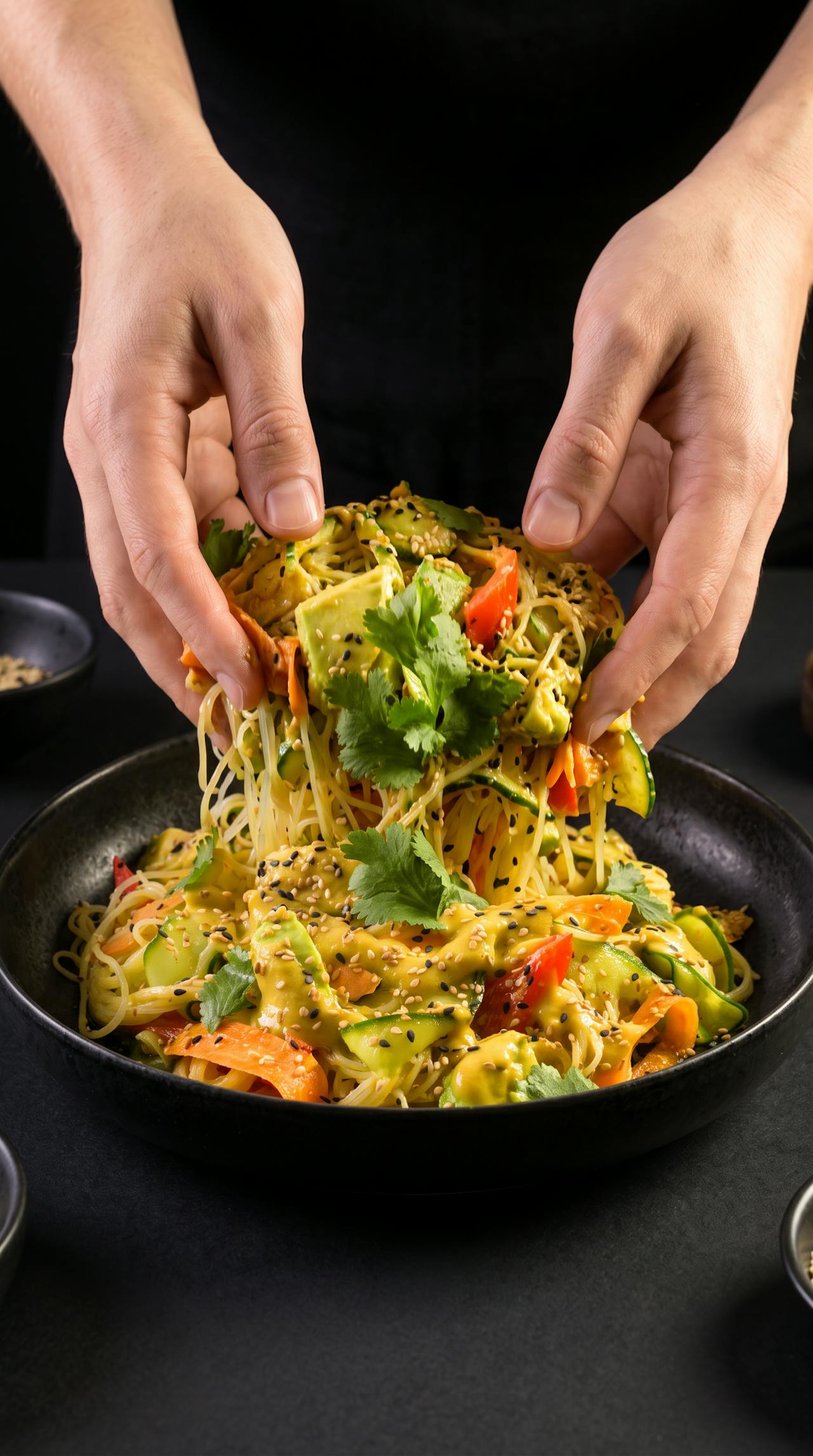 Glass noodle salad with spiced avocado dressing – step 4
