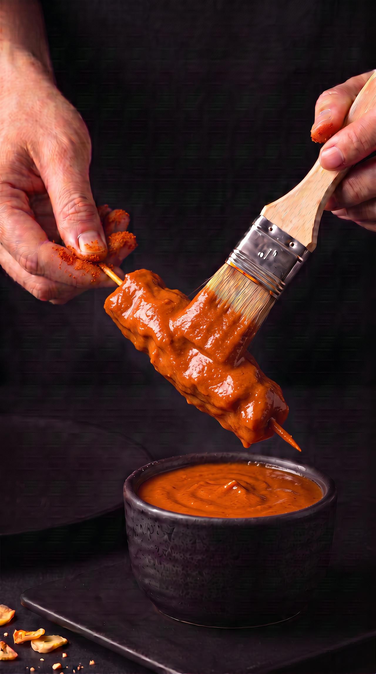 Hühnchen Saté Spieße mit Ananas-Erdnusssauce – Schritt 2