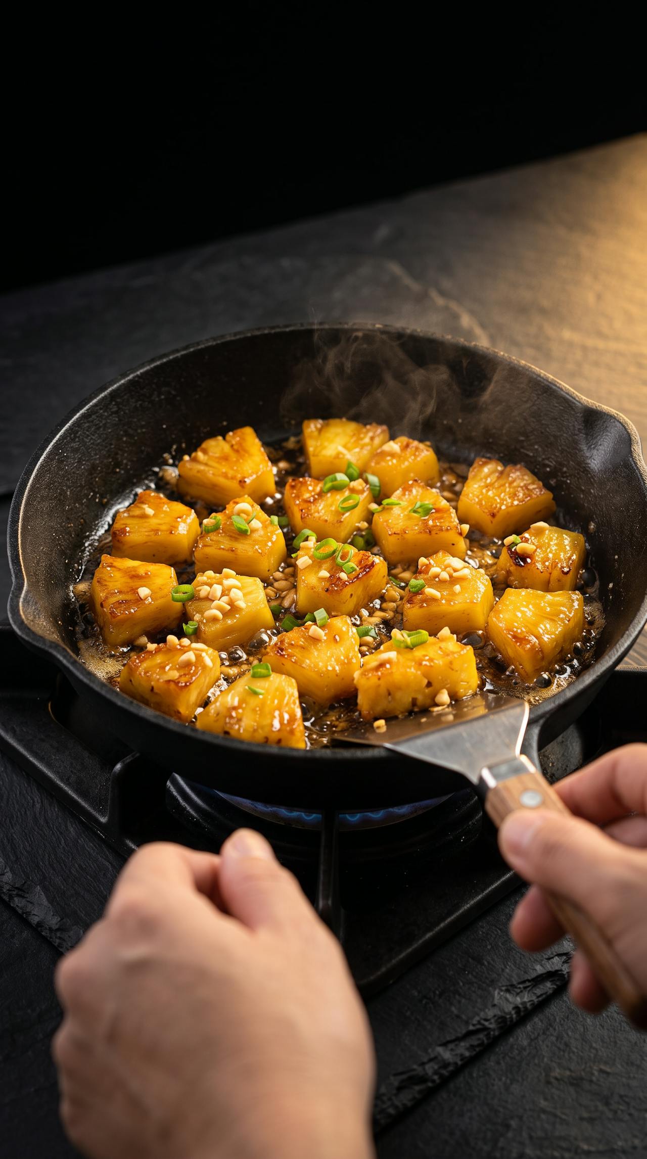 Hühnchen Saté Spieße mit Ananas-Erdnusssauce – Schritt 3