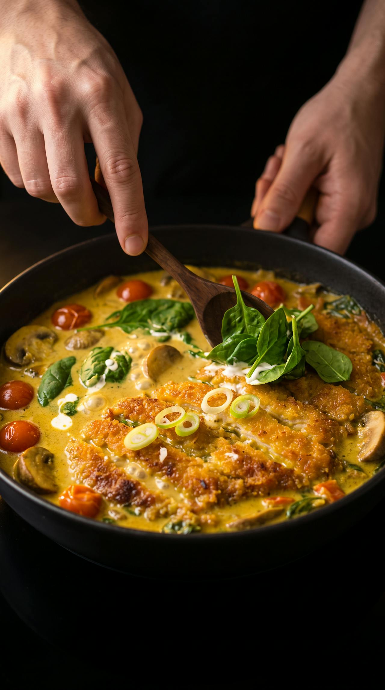 Creamy Curry Schnitzel Bowl – step 4