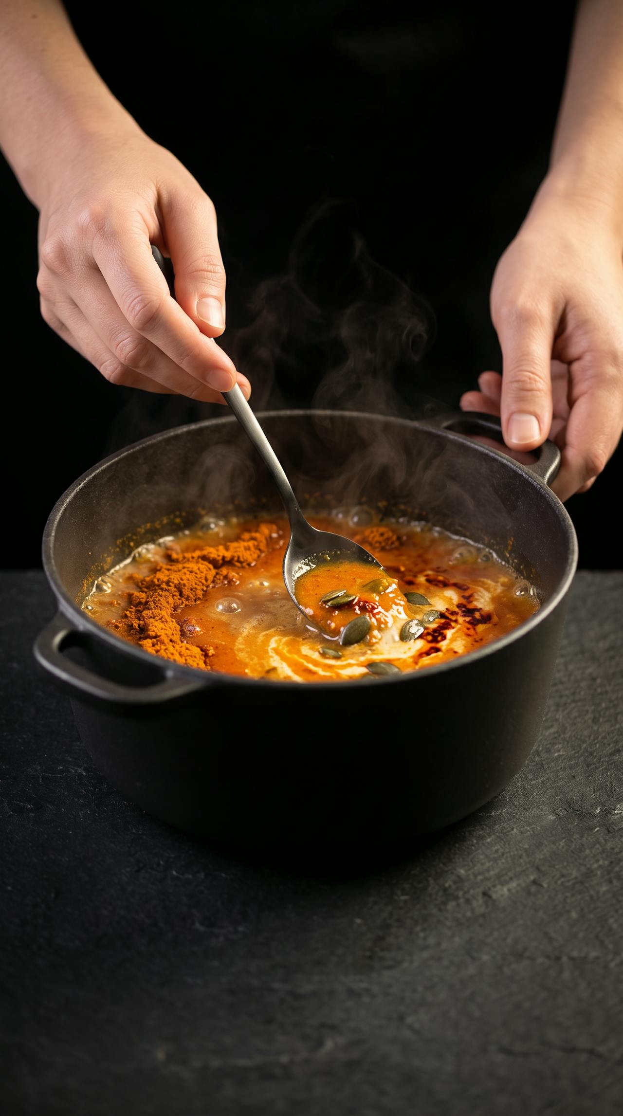 Kürbis Curry Suppe mit Zwiebelcreme – Schritt 2