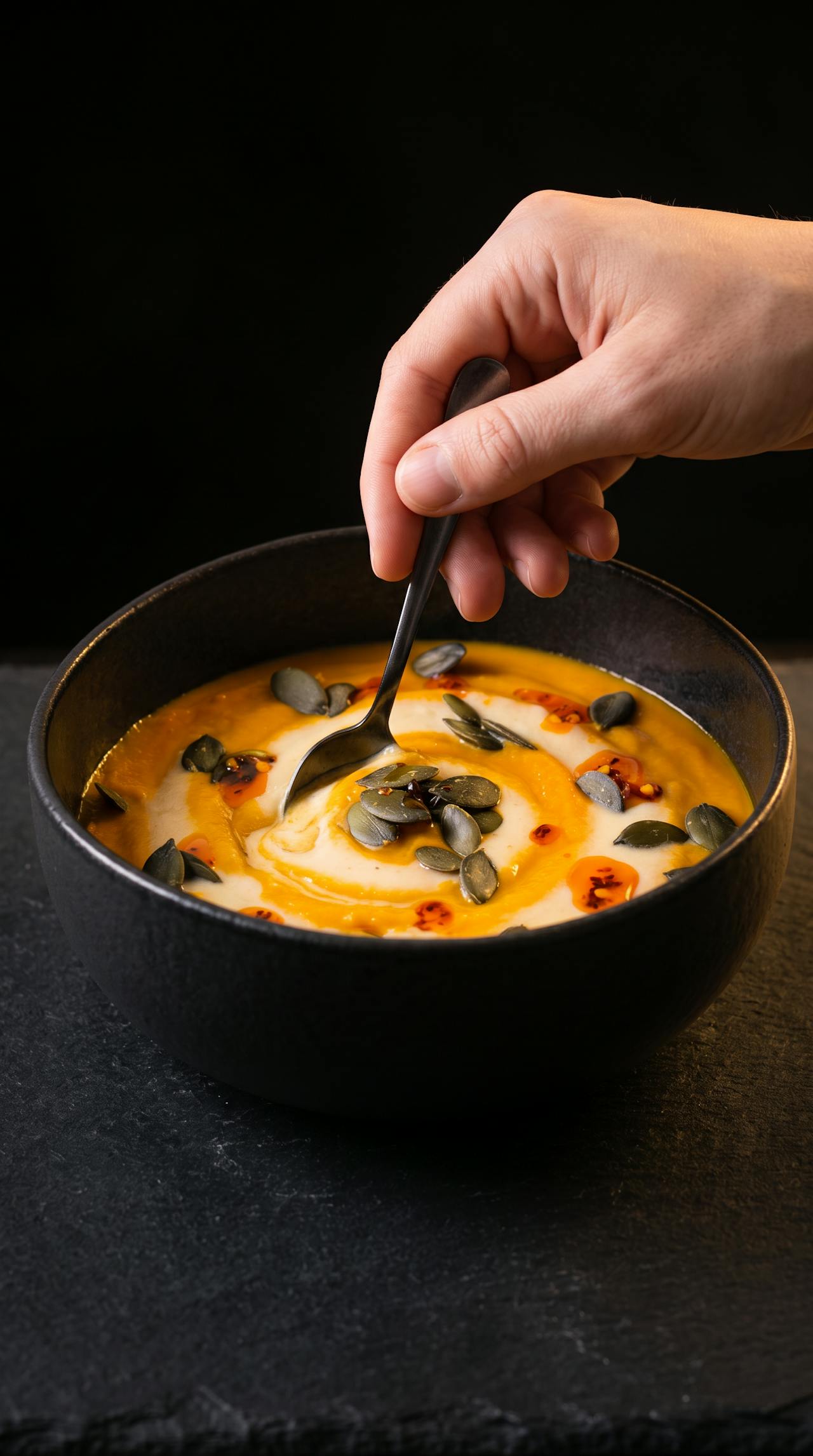 Kürbis Curry Suppe mit Zwiebelcreme – Schritt 4