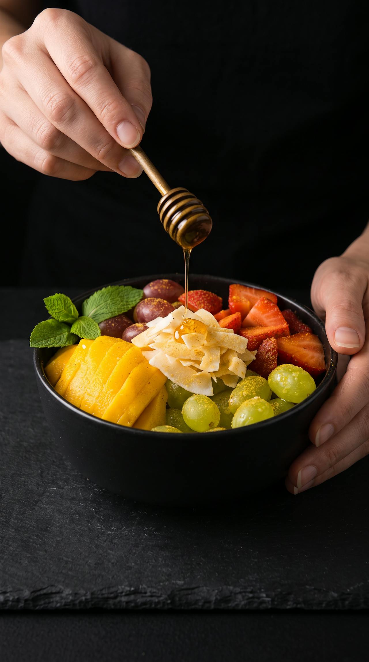 Curry-spiced fruits with coconut chips – step 2