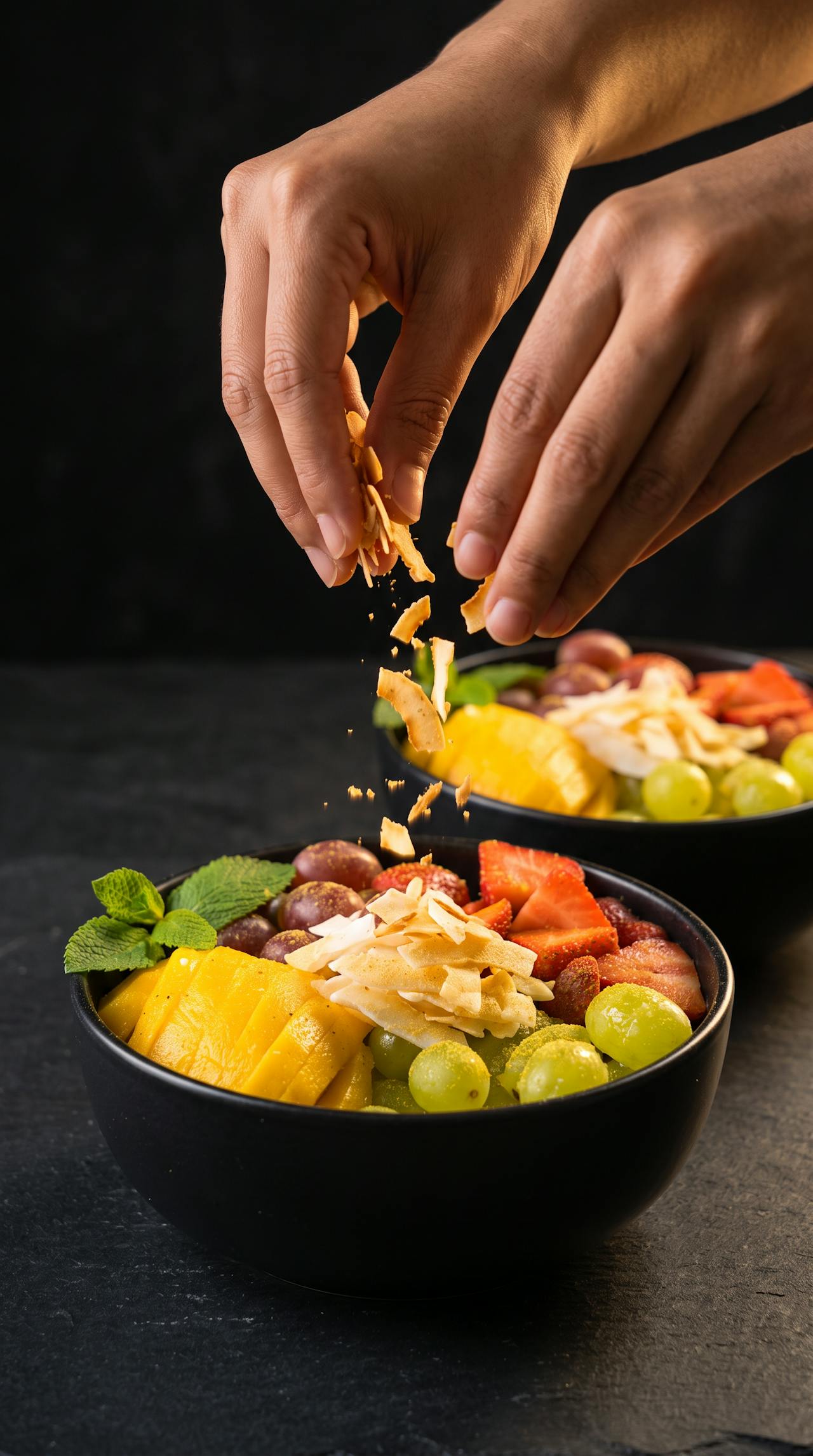 Curry-spiced fruits with coconut chips – step 4