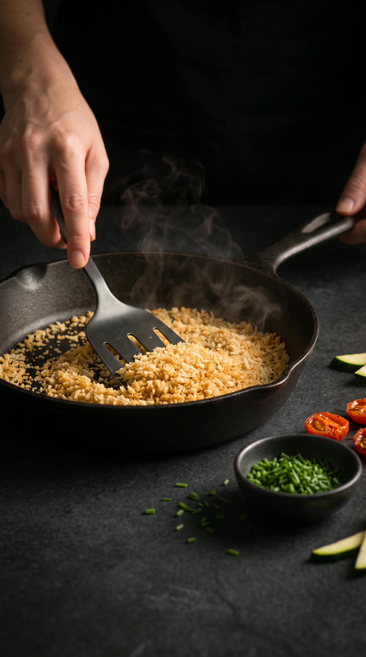 Creamy udon noodles with crispy panko – step 1
