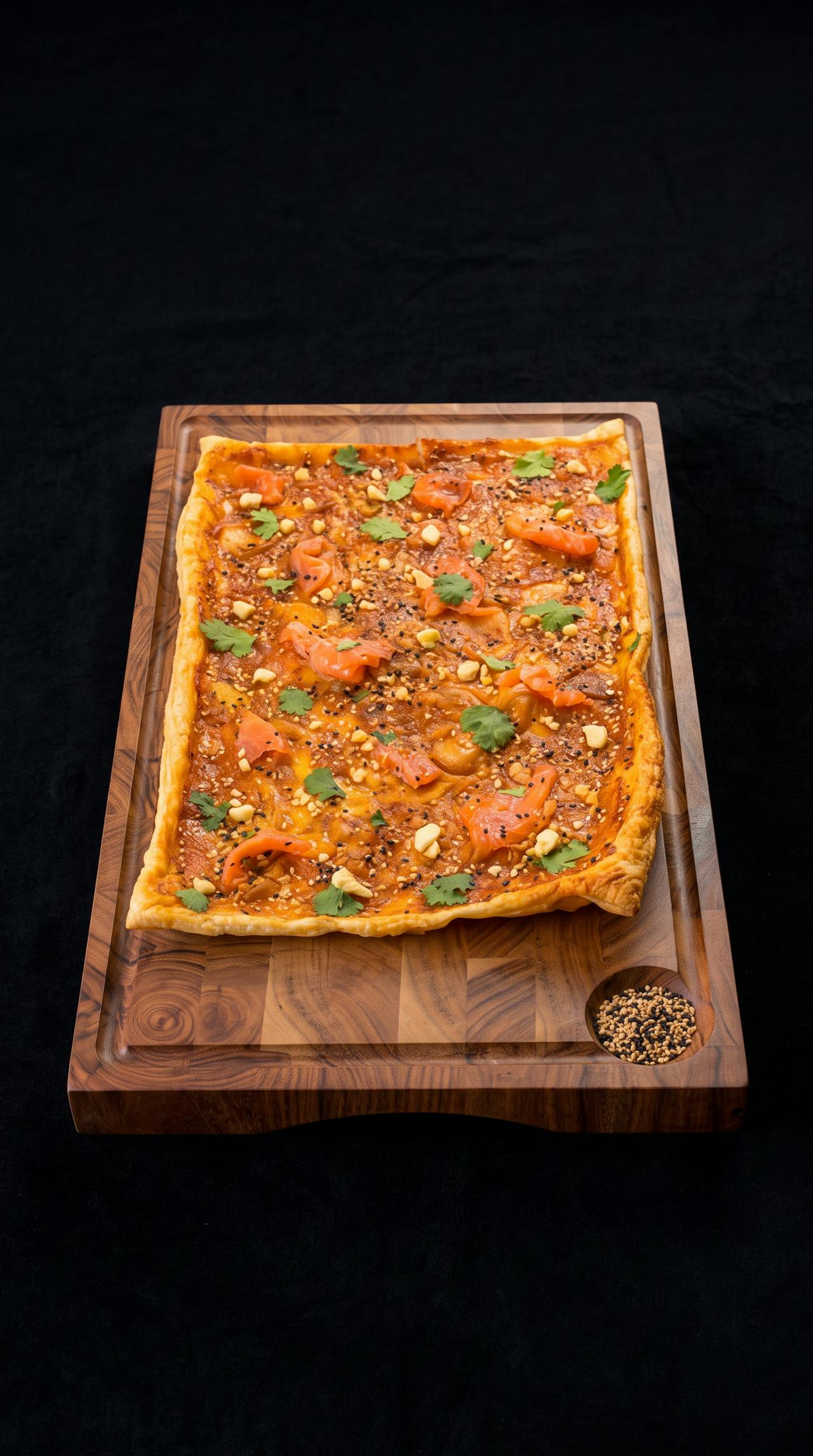 Spiced Flammkuchen mit Räucherlachs und Feta – Kooray Rezept mit Bio Thai Curry