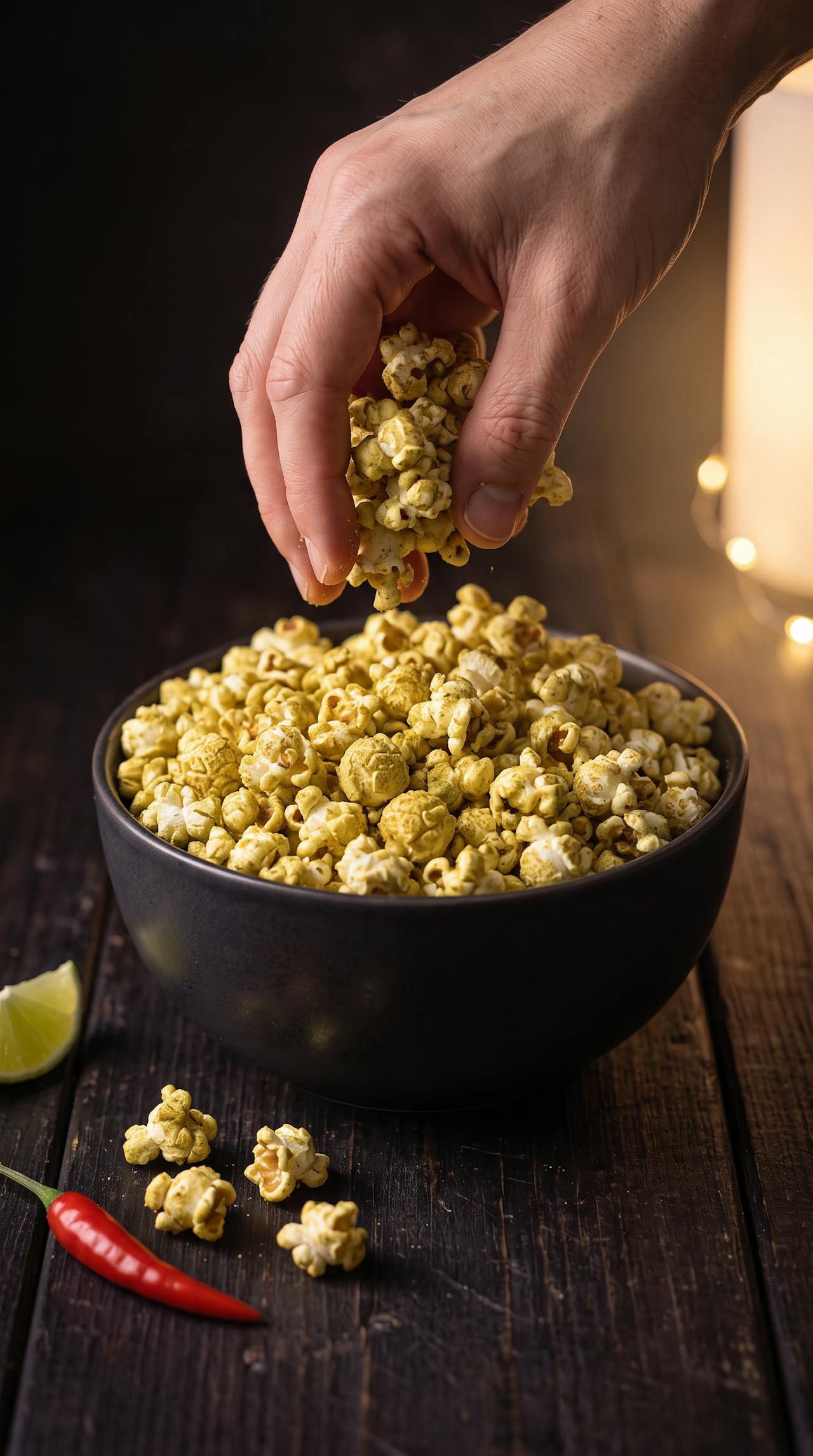 Kooray Spicy Green Thai Popcorn – sweet, salty and spicy movie night snack