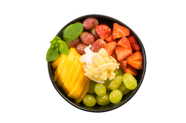 Curry-spiced Früchte mit Kokoschips